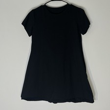 UNIQLO Women's T-shirt Dress with Pockets Short Sleeve Black Preowned Used