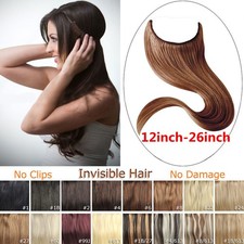 12-26inch 100G Handmade Human Hair Invisible Wire good Handband Hair Extensions