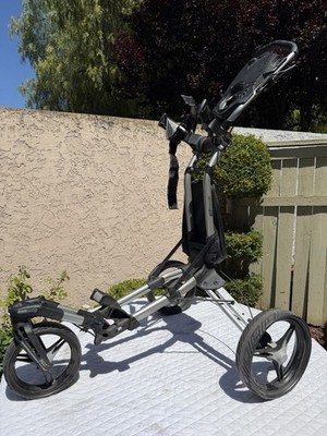Bag Boy 3 Wheel Collapsible Compact Golf Push Cart Easy Rolling Travels Well!
