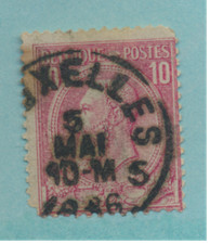 Belgium Stamp Scott #52, Used, Heavy 1886 Cancel