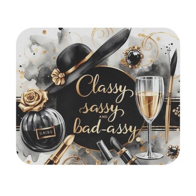 Classy Sassy and Bad-Assy Mouse Pad | Chic Gold Black Glam