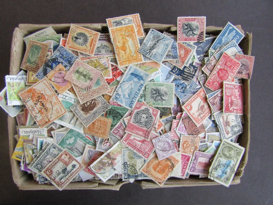 BRITISH EMPIRE - VAST COLLECTION OF  STAMPS IN OLD BOX - ALL PERIODS - 9/10,000 - Image 2 of 2
