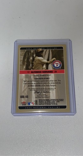 2005 Fleer Alfonso Soriano National Pastime Grand Old Gamers Jersey #GOG-AS - Picture 4 of 4