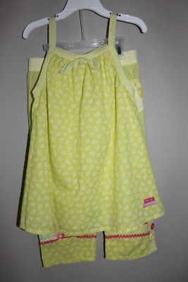 Naartjie Kids Elly Enchanted Yellow Tank Top & Capri Lawn Pants Size 7 XL EUC