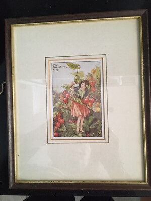 Jugendstil gerahmtes Aquarell The Black Bryony Fairy Cicely Mary Barker