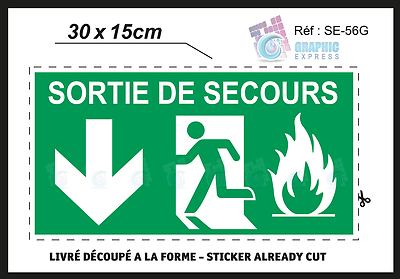 Sticker Adhésif ISSUE SORTIE SECOURS GAUCHE 10x12 Cm - SE-63G - Neuf