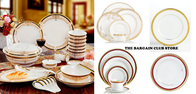 Charter Club China Dinnerware Red GOLD Rim Appetizer Plate