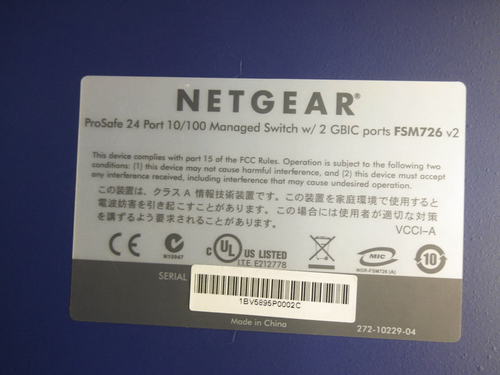 Netgear FSM726 V2 24 Port Managed Switch with Brackets & Gigabit Ports - Picture 4 of 4
