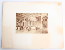 ALBUMEN PHOTO OF CHATEAU DE COMPIEGNE BEDROOM OF LOUIS XV - FRANCE