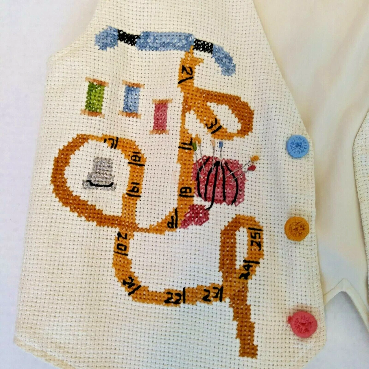 Women's Cross-Stitch Handmade Vest Embroidery Sewing Needlework Art to Wear OOAK