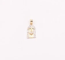 3/4" Diamond Cut Jesus Head Charm Pendant Real Solid 10K Yellow White Gold