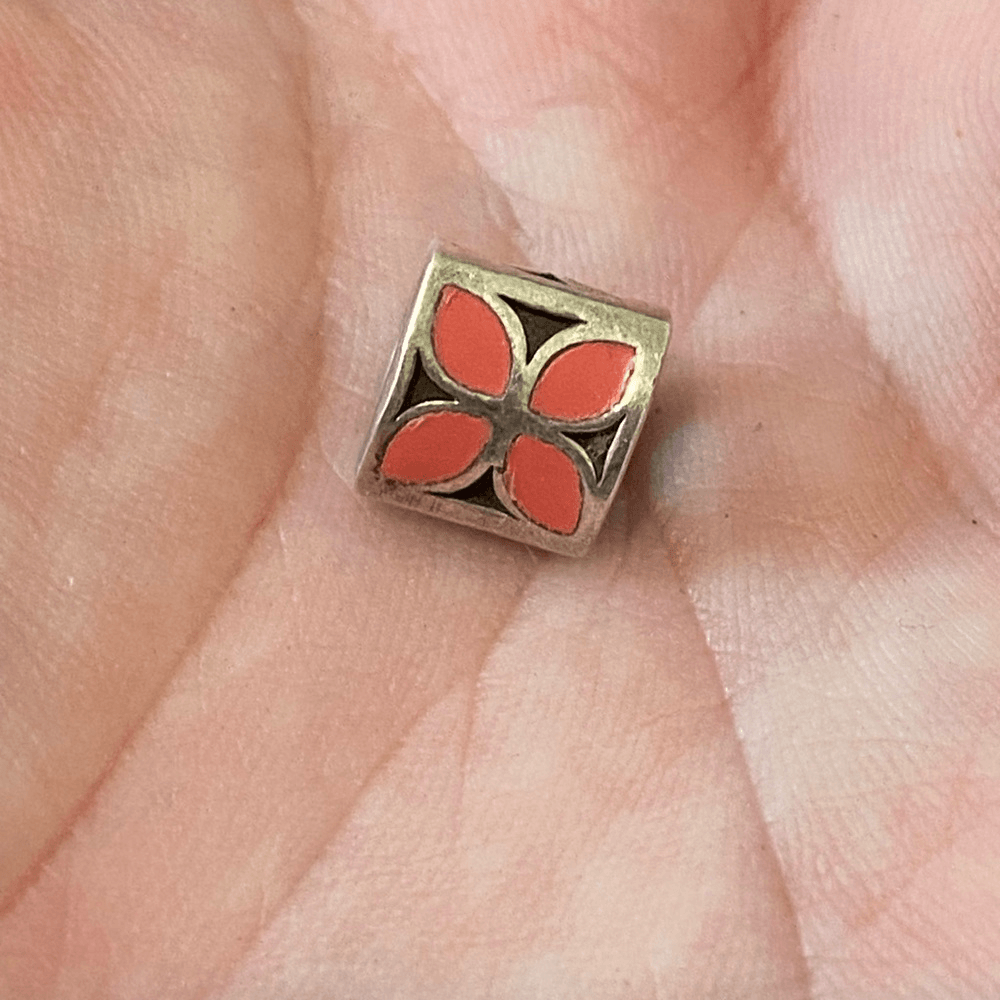 Authentic Pandora Pink Enamel Flower Four Petals Charm