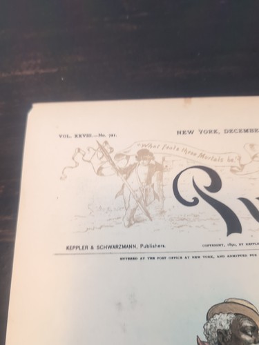 Vintage 1890&1891 Puck Magazine Cover New York Political Illustration - Picture 9 of 17