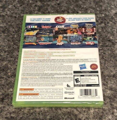 Hasbro Family Game Night Fun Pack (Microsoft Xbox 360, 2011) TOTALMENTE NUEVO - Imagen 2 de 3