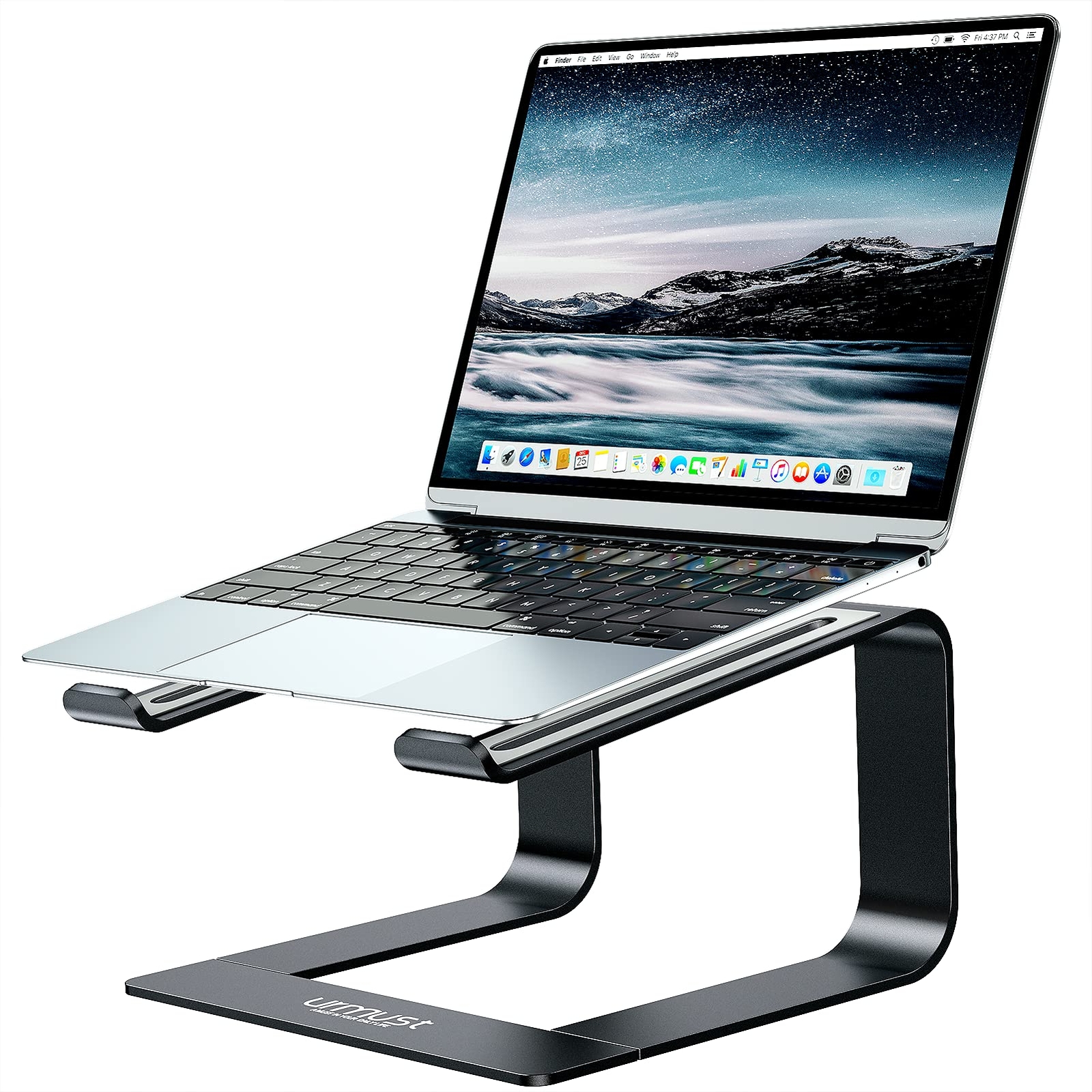Aluminum Laptop Stand for Desk Ergonomic Notebook Riser Holder with Cooling Vents-image