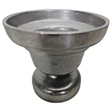 Pewter Candle Pillar Holder 4.5" Inch Tall Wide Rustic Solid Round Metal Vtg