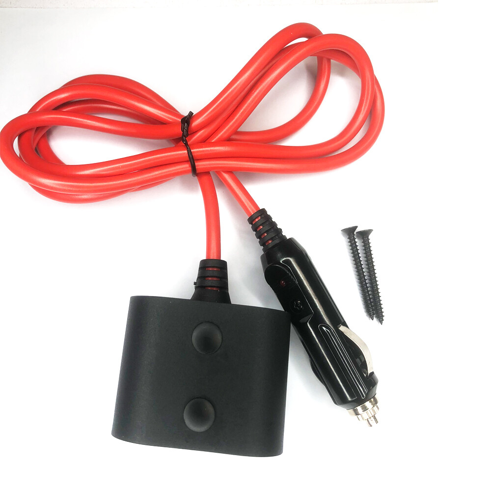 50cm Heavy Duty Car Cigarette Lighter 2Way Splitter Charger Extension Cord  Cable