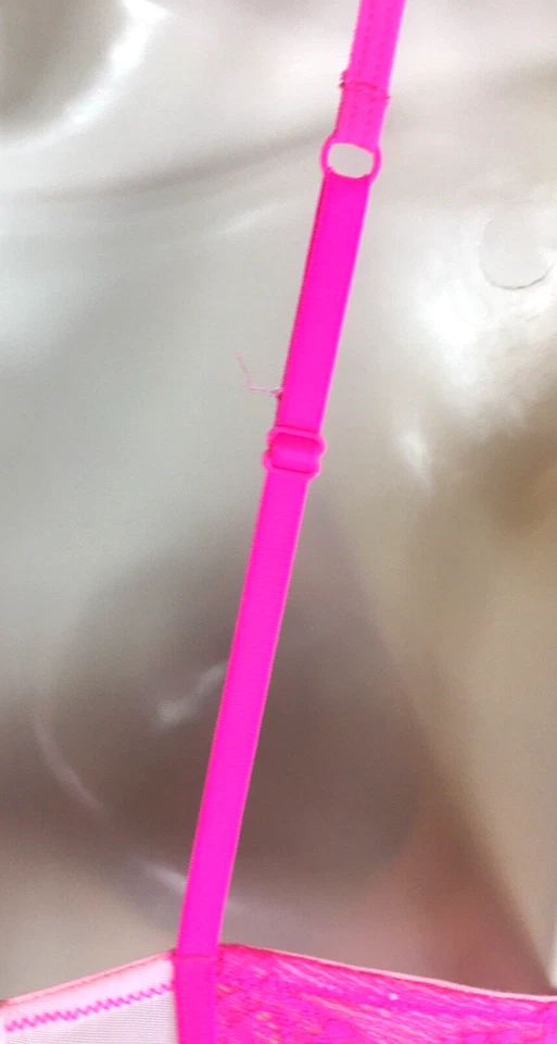 Betsey Johnson Lightly Lined Plunge Demi Bra Lace Size 34 B Pink B57*N - Image 4 of 4