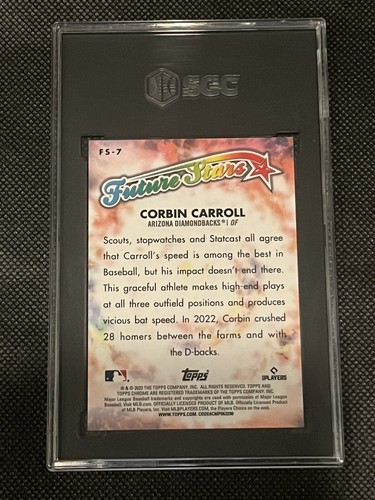 2023 Topps Chrome Logofractor Corbin Carroll Future Stars #FS-7 SGC-10 - Picture 2 of 2