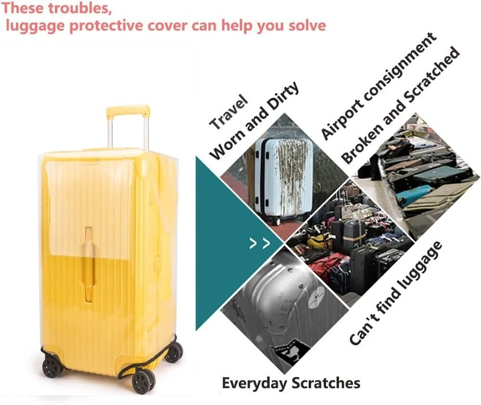 Transparent Luggage Cover Protector for 32-Inch Suitcases - Изображение 4 из 4