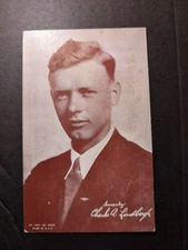 Mint USA Aviation Postcard Captain Charles Lindbergh Portrait Printed Signature