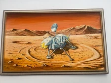 Large Space Painting Craft Vintage Technology Nasa Artist Illustration Listed