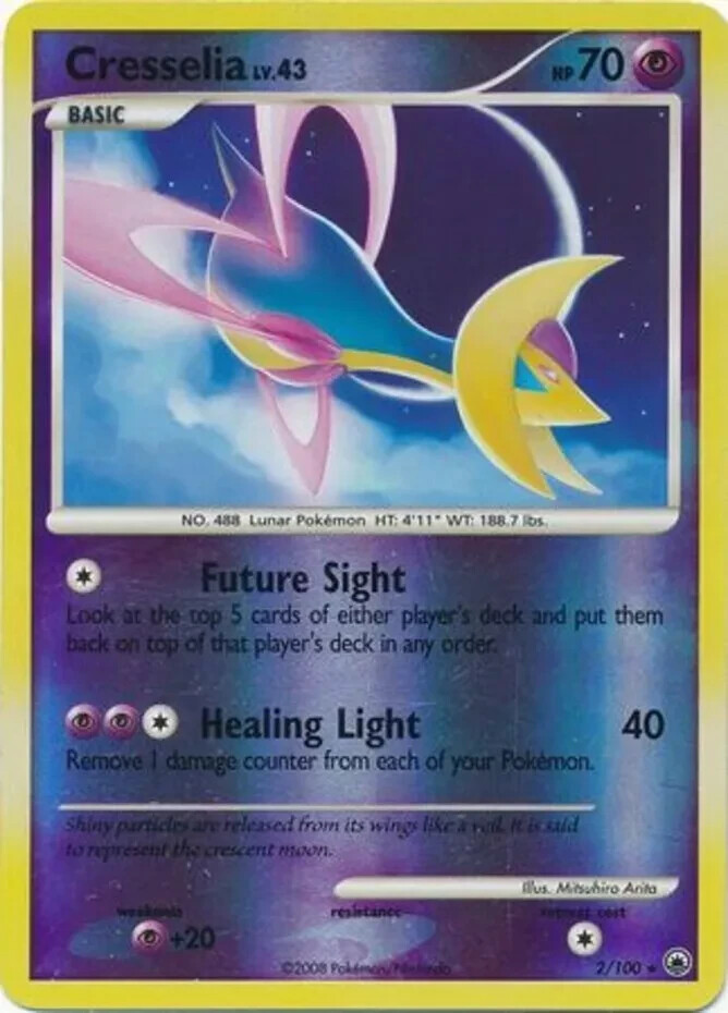 Cresselia 2/100 Reverse Holo Majestic Dawn Pokemon Card LP