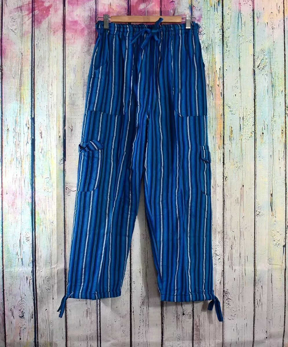 Unisex Peru Baggie Pants Jogger Stripe Multicolor 01 MEDIUM Cusco Cargo NWOT