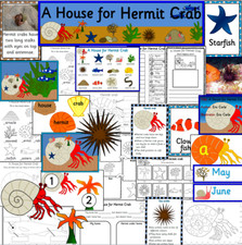 A HOUSE FOR HERMIT CRAB educational story sack resource pack  to PRINT - seaside