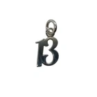 Handmade Sterling Silver Number 13 Pendant Stamped 925 Nickel Free