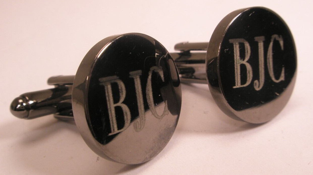 BJC Monogram ENGRAVED Initial Letter Vintage Cuff… - image 5