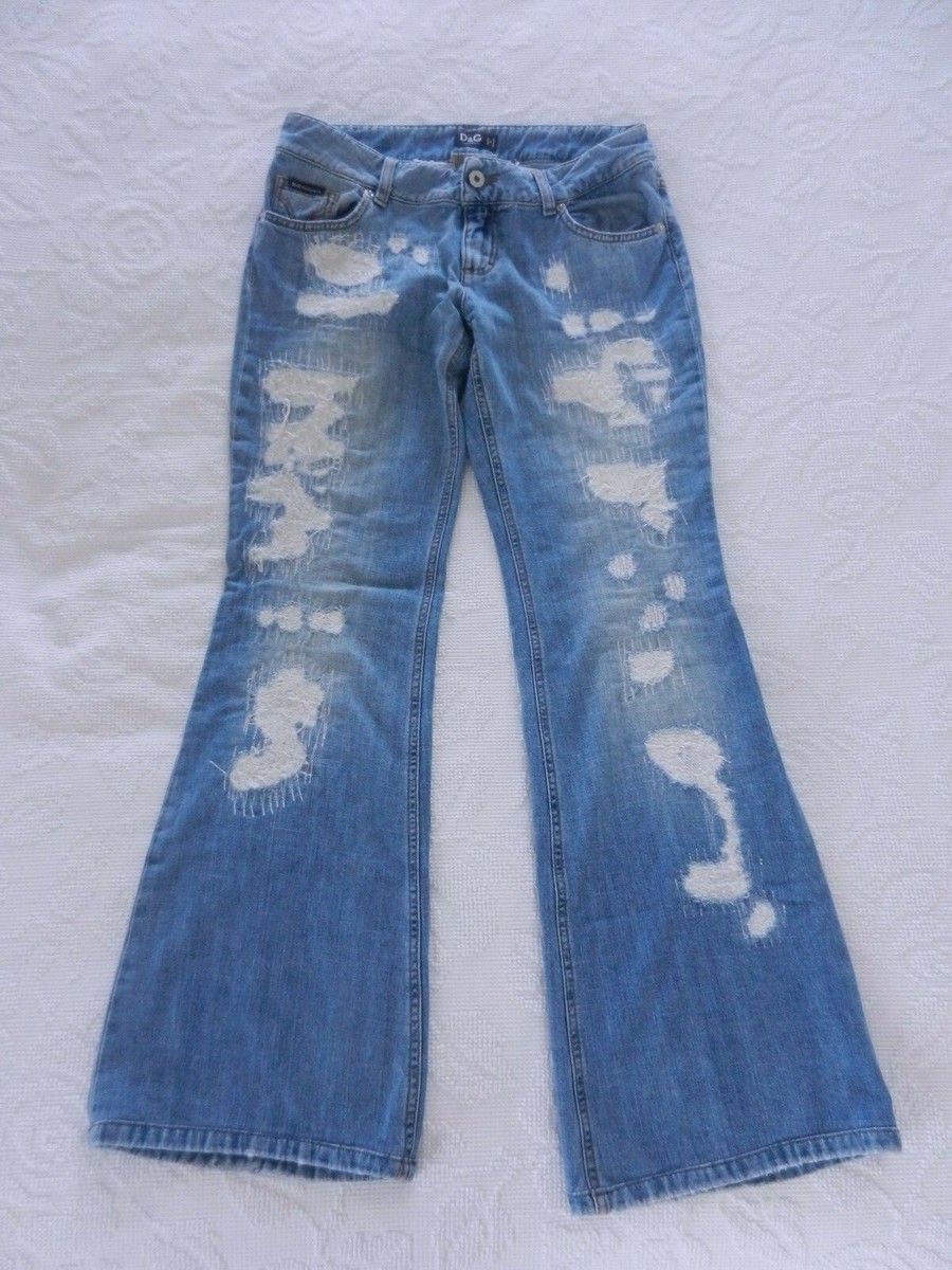 美の主張【Dolce & Gabbana】フレアフィット デニム ジーンズ Dolce & Gabbana women's hotty distressed flared blue jeans