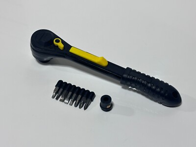 QFX Grip Tight Ratchet w/ Bits and Bit Holder Adapter - 13/32 -3/4 