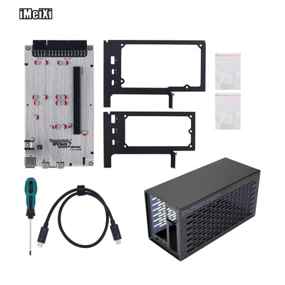 TH3P4G3 Mini External GPU Dock + ATX Power Supply Case for Laptop Thunderbolt
