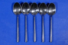 5 x Hampton Silversmith Ritz Satin Stainless Teaspoons 6 3/8”