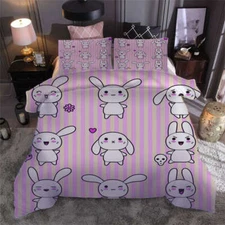 Soft and cute rabbit3D Print Duvet Quilt Doona Covers Pillow Case Bedding Sets