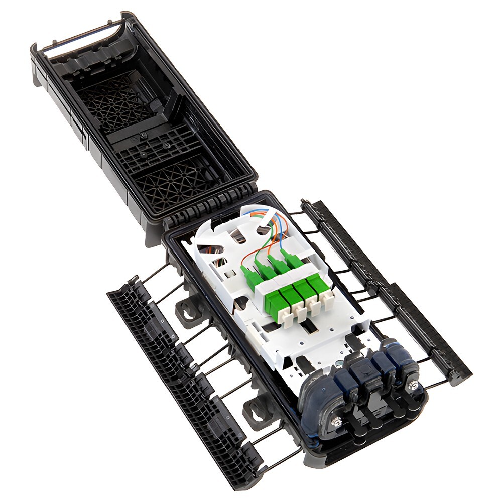 Lynn HDPAS-GEL-E-4 Fiber Enclosure: 2 In, 4 Out - Indoor/Outdoor/Burial, Up To 24 Core-480959