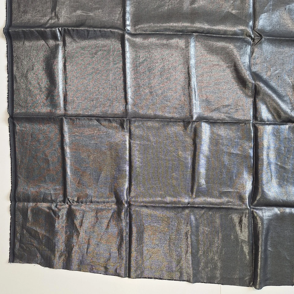 Lurex prata em tecido preto Natal Ano Novo decoração de casa de bonecas 1 jarda x 56" W - Imagem 3 de 4