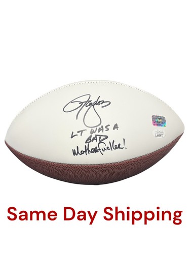 LAWRENCE TAYLOR SIGNED HANDSIGNIERT "LT WAS A BAD MF" FOOTBALL NY GIANTS JSA COA - Bild 1 von 4