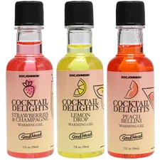 GoodHead Cocktail Delights Flavored Warming Gels - Oral Sex Edible Lube 3-Pack