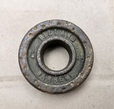 Single Vintage Billard Barbell 1.25 lb Standard Weight Plate dimple blank thick