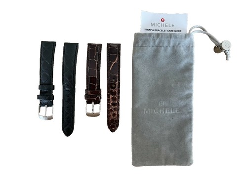 Michele 16mm Genuine Patent Brown Leather Strap | eBay display picture 3