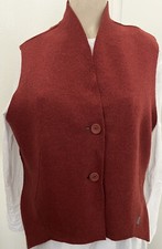 Oska Women’s Vest, 100% Virgin Wool, Sz 3 ( Med ), Rustic Red, German Design,nwt