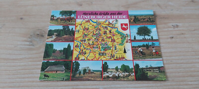 Color postcard postcard warm greetings from the Lüneburg Heath