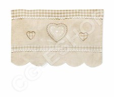 MANTOVANA PER FINESTRA tirolese BIANCO ECRU' lino 60x40 ANNA BEIGE