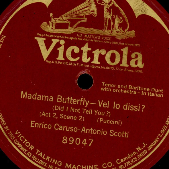 3x ENRICO CARUSO auf "Victrola USA"  Schellackplatten  78rpm GS166 - Bild 3 von 4