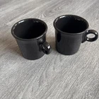 Fiestaware Black Homer Laughlin Tom & Jerry Ring Handle Mug Coffee Cup Set of 2
