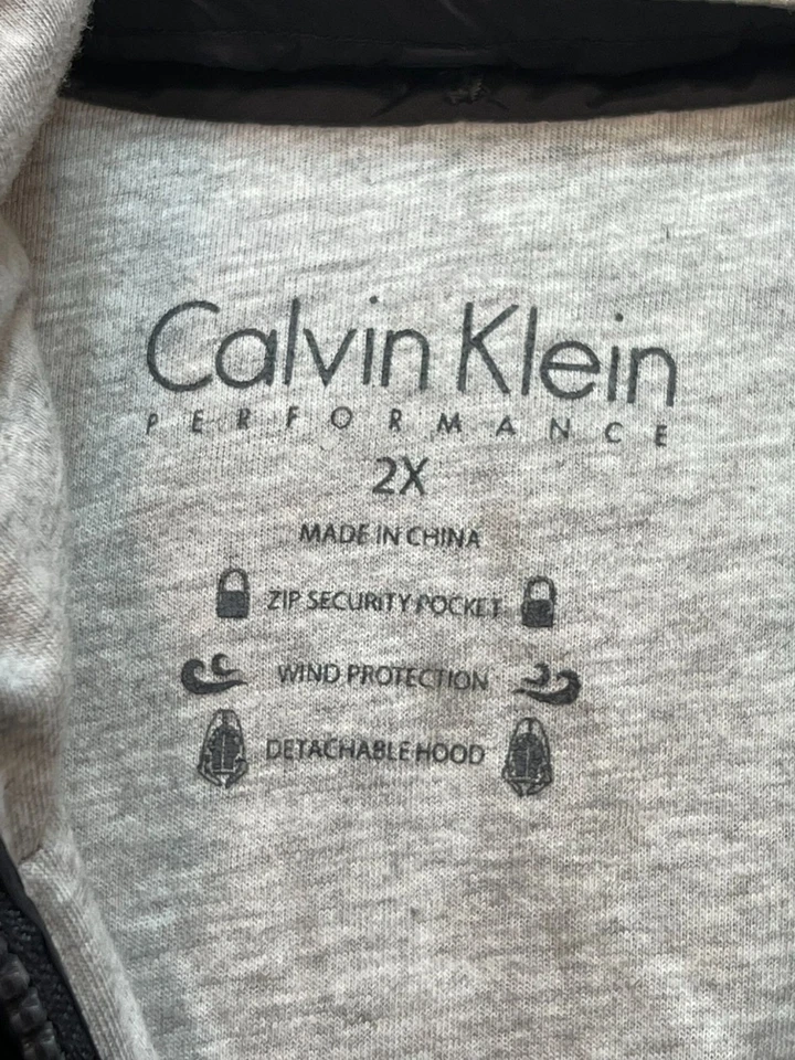 Jaqueta corta-vento Calvin Klein feminina com zíper e capuz manga longa tamanho 2X azul marinho - Imagem 3 de 4