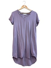Cloth & Stone Mauve High-Low Hem V-Neck T-Shirt Dress Small