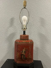 RARE Fredick Cooper Oriental Accents Table Lamp  Mount Tea Canister Chinoiserie